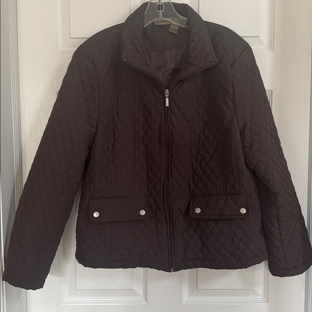 Jane Ashley Women's Brown Quilted Puffer Jacket